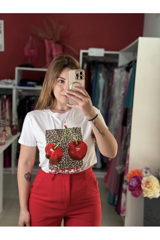 T-Shirt Cherry White
