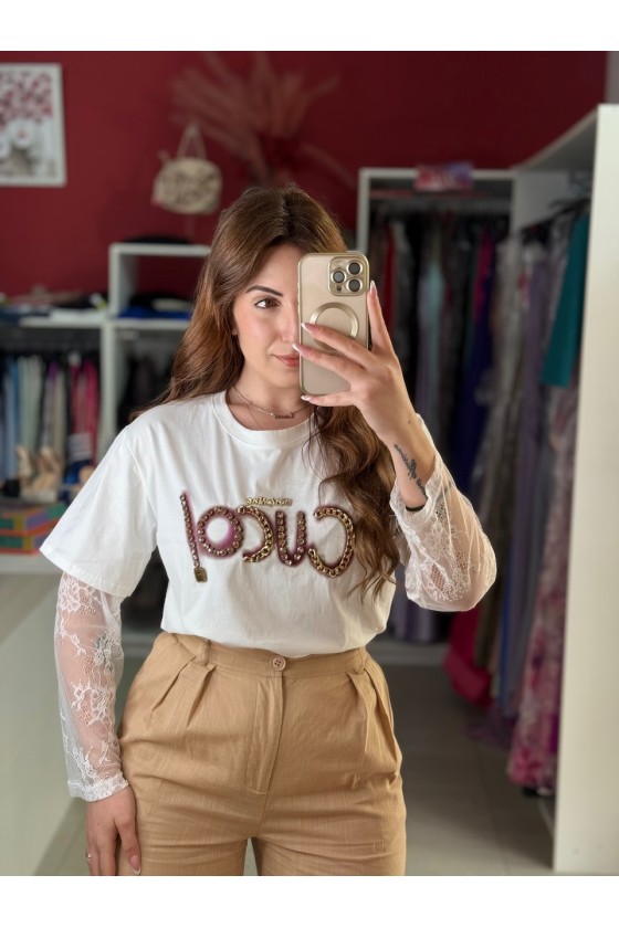 T-shirt Maniche Bianco