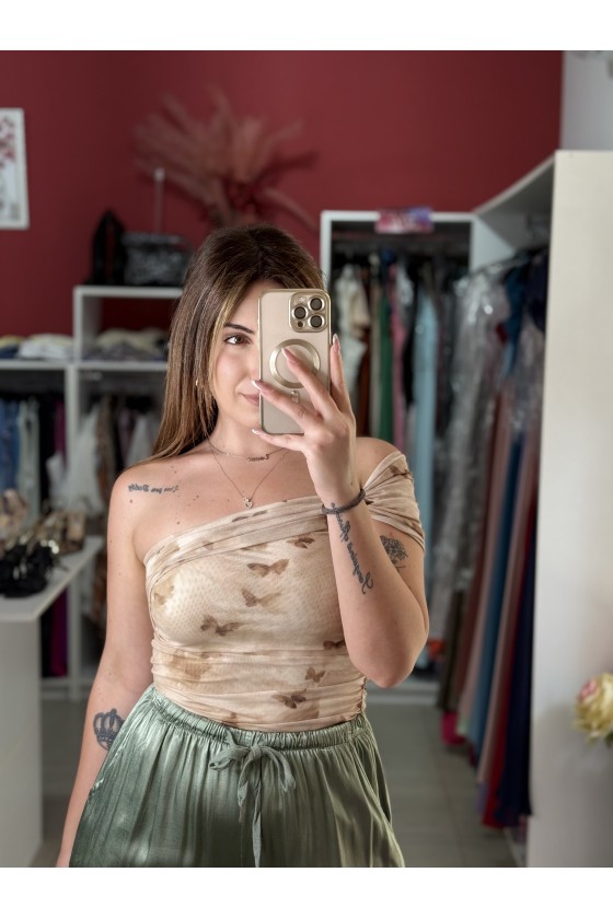 Top Farfalline Beige