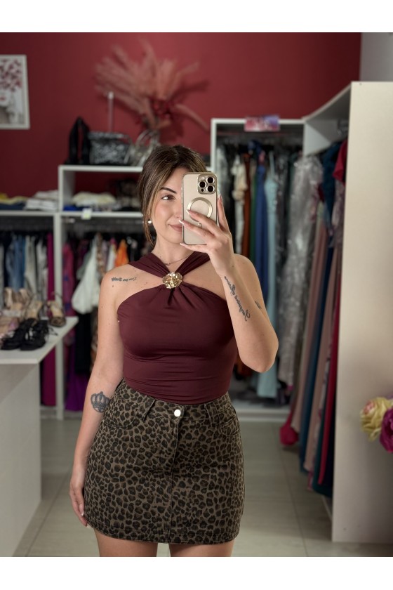 Top Bordeaux Fiore Oro