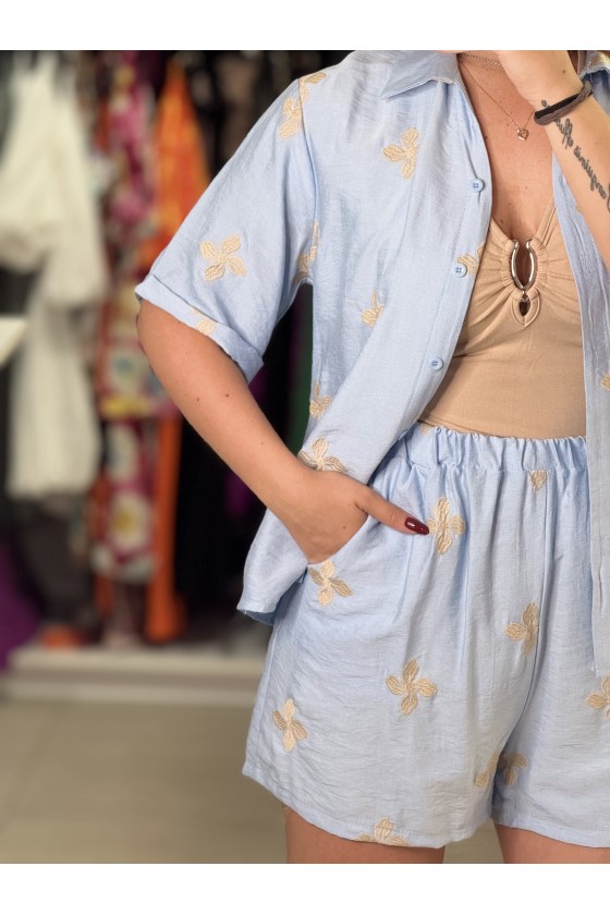 Coordinato Cotone Azzurro