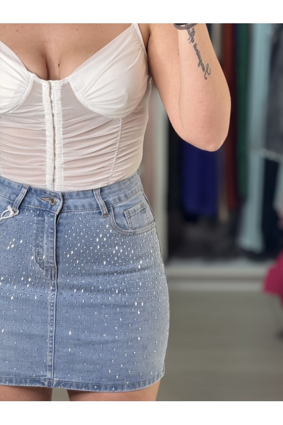 Gonna Jeans Strass