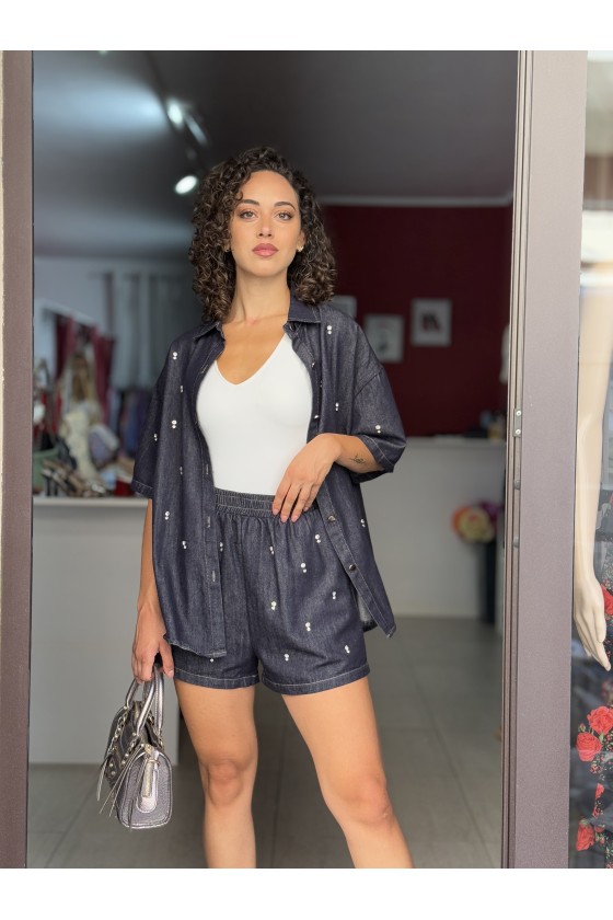 Coordinato Denim Strass