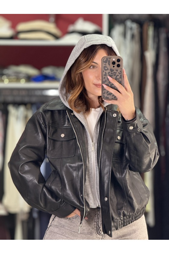 Bomber Ecopelle Felpa