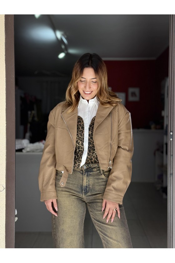 Chiodo Ecopelle Camel