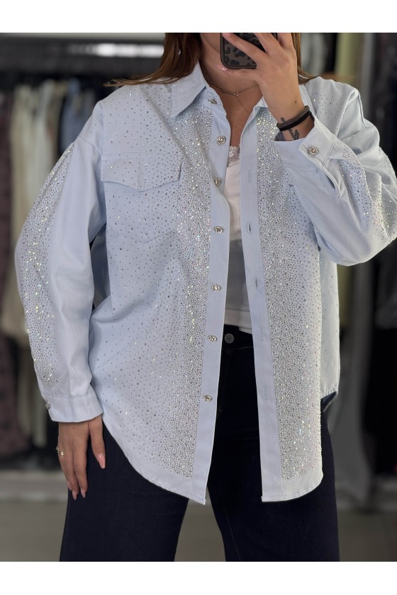 Camicia Denim Full Strass