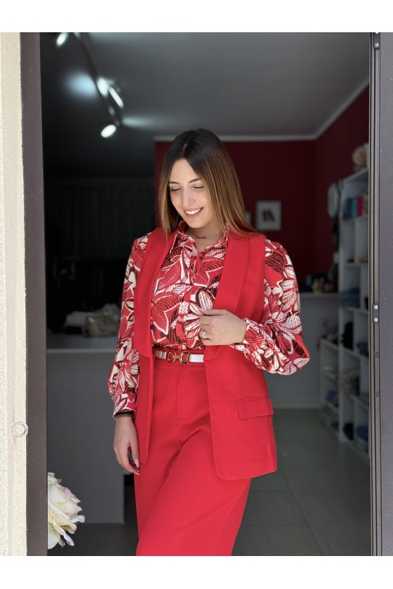 Tailleur Gilet Rosso