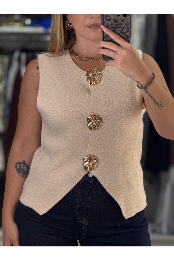 Gilet Bottoni Oro