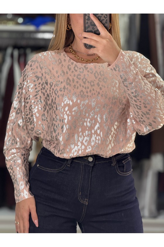 Pull Animalier Metal Pink Pull Animalier Metal Pink