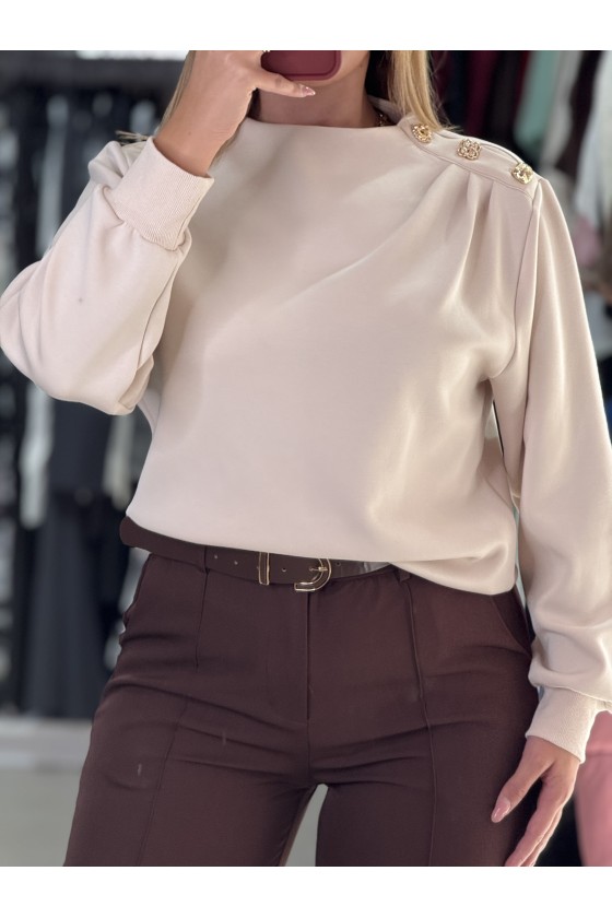 Maglia/Felpina Dettagli Panna