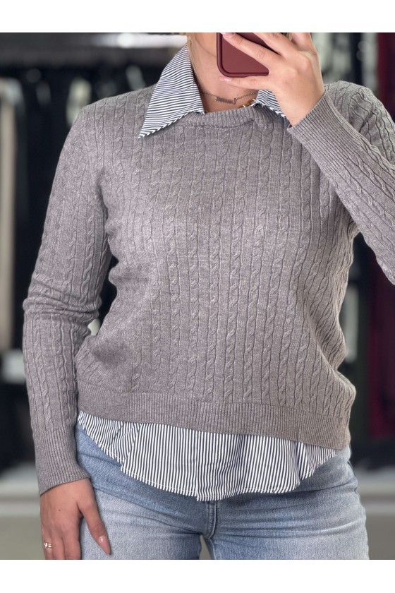 Pull Colletto Grey