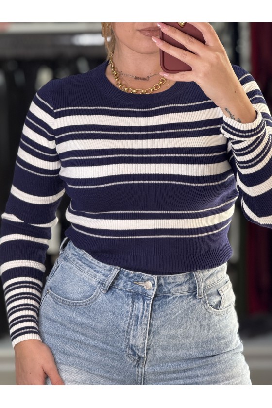 Maglia Costina Righe Blu