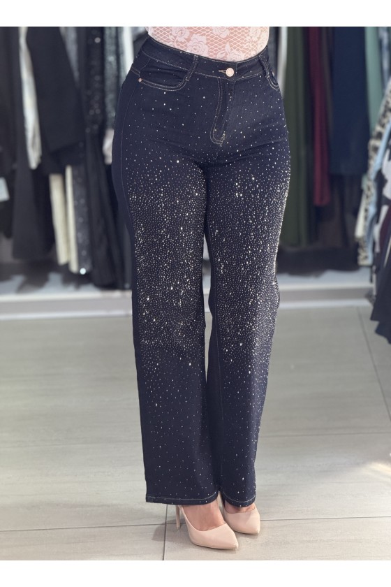 Jeans Scuro Strass