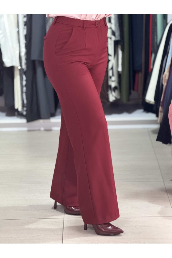 Pantaloni Palazzo Bordeaux