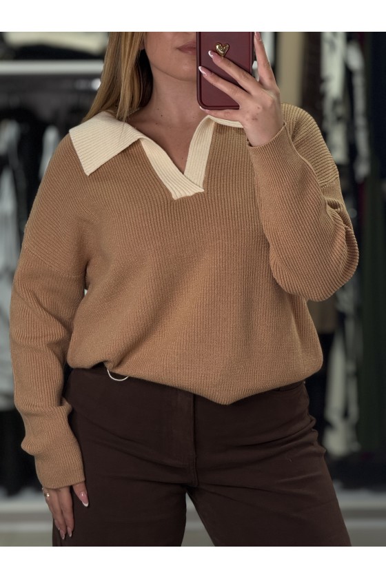 Pull Polo Over Cammello