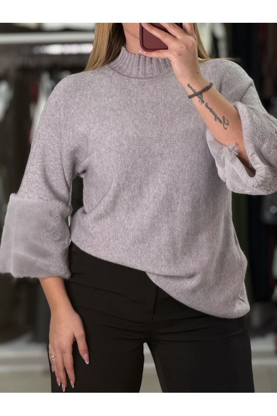 Pull Peluche 3/4 Grey