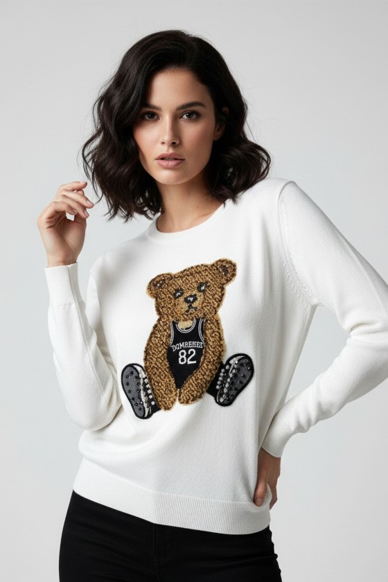 Pull Filo Teddy Bianco