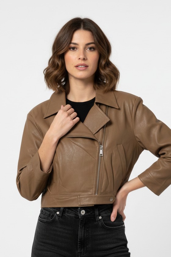 Chiodo Ecopelle Camel