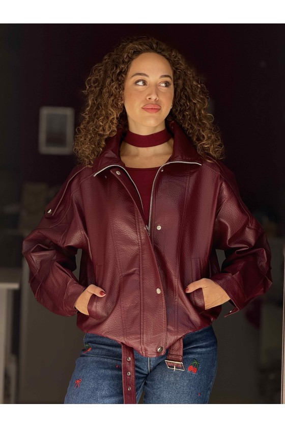 Bomber Ecopelle Bordeaux