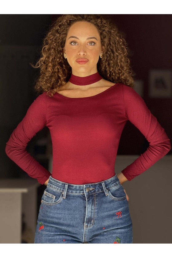 Maglia Colletto Bordeaux