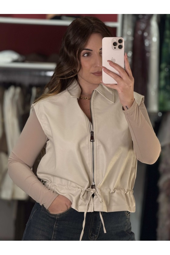 Gilet Ecopelle Panna